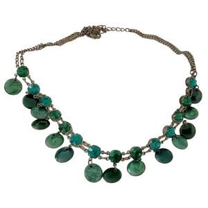 Vintage Green Bead Necklace